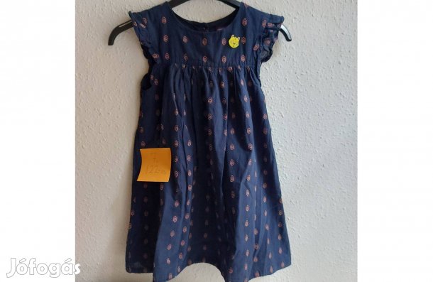 Sötétkék, hátulgombolós kislány ruha, 122-es