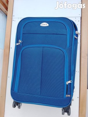 Sötétkék, puhafalú textil bőrönd CZ&YS 62cm