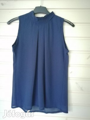 Sötétkék blúz, ujjatlan 