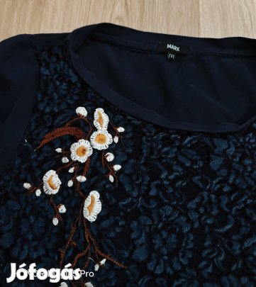 Sötétkék csipke női felső S