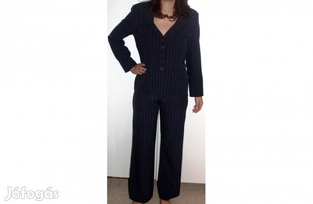 Sötétkék elegáns női blézer kosztüm és nadrág 38-as