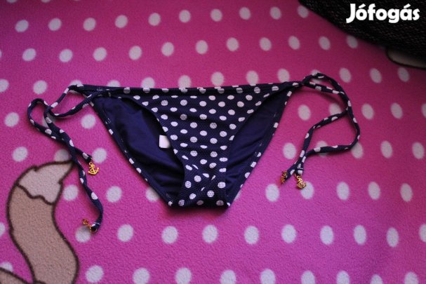 Sotetkek-feher pottyos bikini also, 36 S, Uj