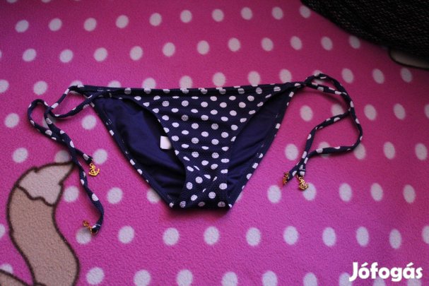 Sotetkek-feher pottyos bikini also, 36 S, Uj