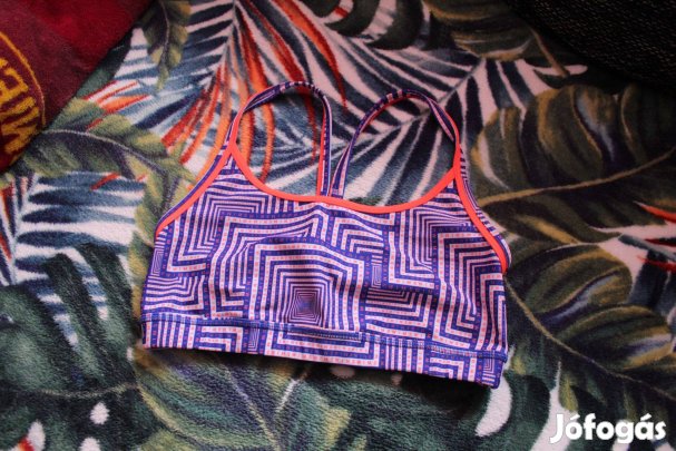 Sotetkek fluo rozsaszin sportos noi bikini felso, M (90-95cm mellb)