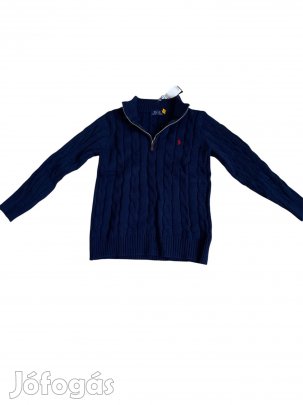 Sötétkék kötött Ralph Lauren pulcsi