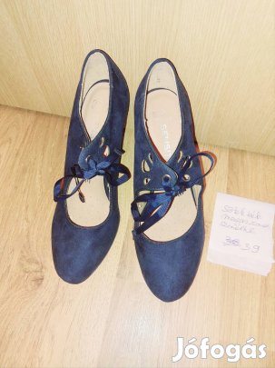 Sötétkék magassarkú cipő 39  es