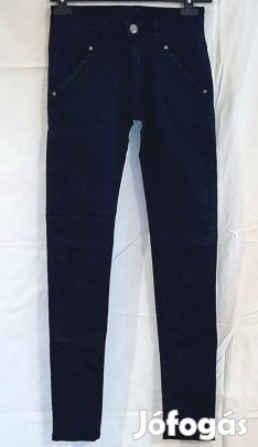 Sötétkék(majdnem fekete), slim/skinny, szűkített fazonú női nadrág