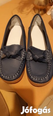 Sötétkék mokaszin cipő elado