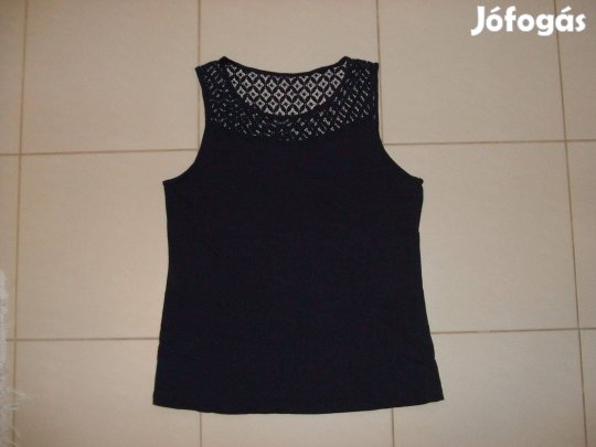 Sötétkék női csipkés póló