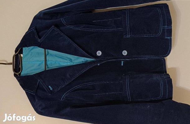 Sötétkék női kordbársony blézer (40)