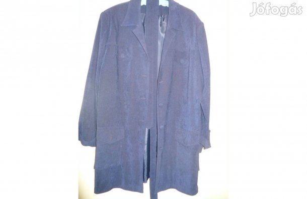 Sötétkék női velúr kabát, XL-es méret