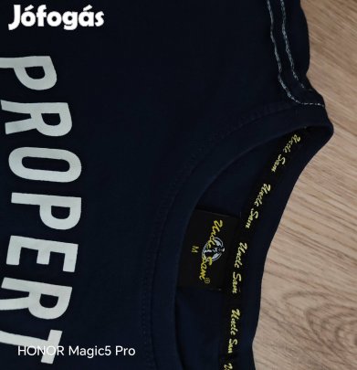 Sötétkék pamut férfi póló Ucle SAM