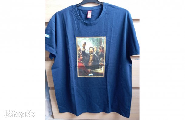 Sötétkék pamutpóló (XL)