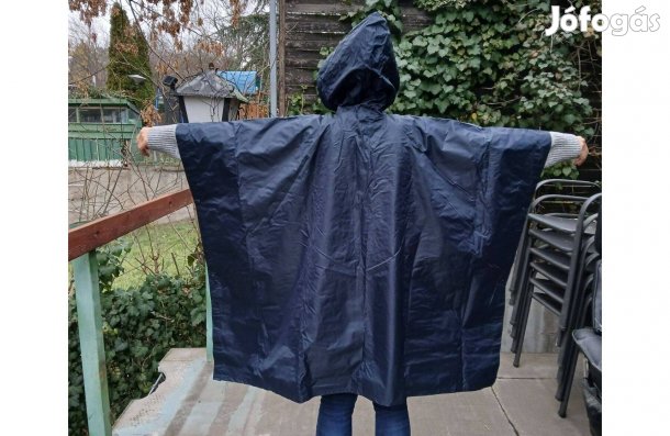 Sötétkék uniszex esőponcsó, esőkabát eladó!