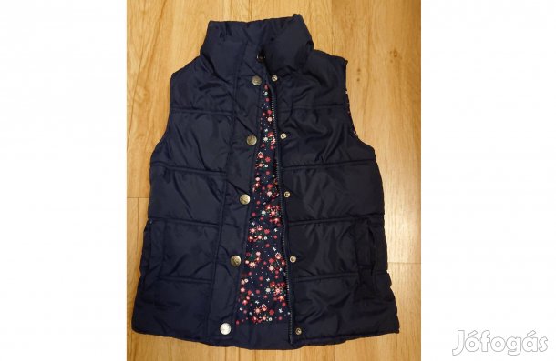 Sötétkék virágos béléses dzsekis mellény - 4 éves méret