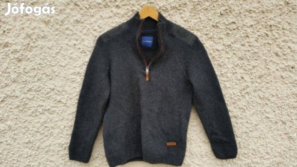 Sötétszürke Charles Vögele férfi gyapjú pulóver / kardigán. XS-es