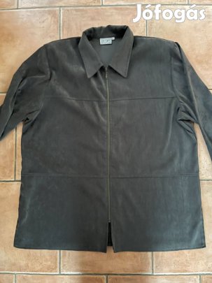 Sötétzöld, zöld bársonyos ingkabát, blézer 48-as