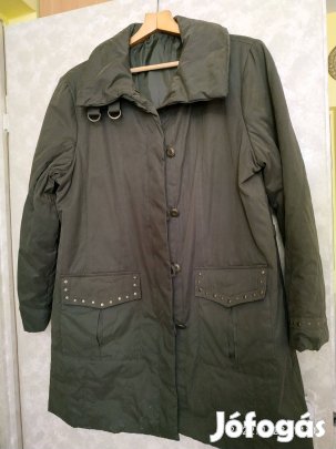 Sötétzöld nagy méretű télikabát 48-as