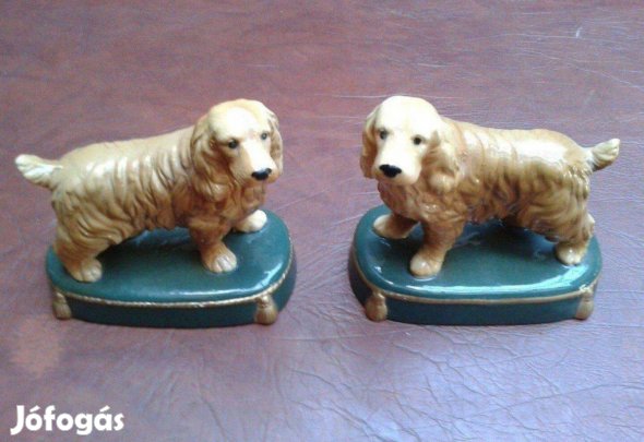Spaniel kutya szobor Új Angol porcelán 2 db egyben