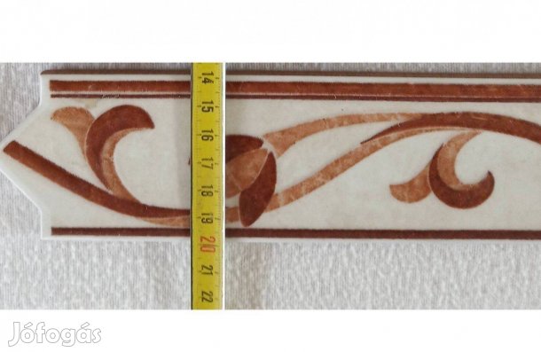 Spanyol fürdőszoba csempe dekor, díszcsík. 6x20 cm (23 db van belőle)