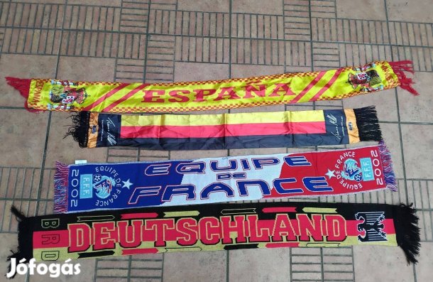 Spanyol sál német francia szurkolói foci sál 4db