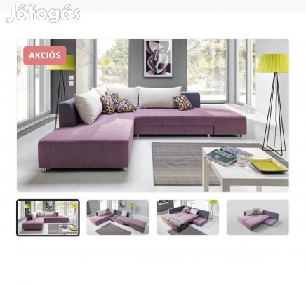 Split Design sarokkanapé díszpárnákkal, használt, kitűnő álkapotban