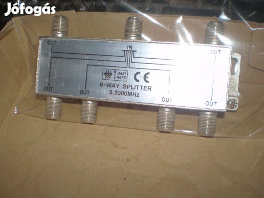 Splitter 6utas, Bzt G687667,5-1000MHz, (antenna,antennajel elosztó)