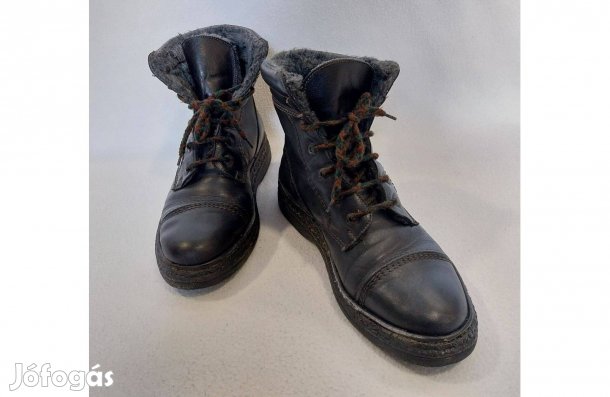Spoiler férfi bakancs: 43, téli, fekete, bélelt bőr
