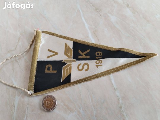 Sport Club Régi asztali zászló Pécsi Vasutas szép db