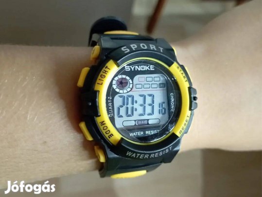 Sport óra stopperrel, digitális kvarcóra karóra