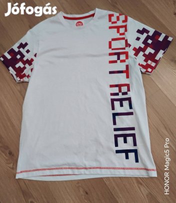 Sport relief fehér pamut férfi póló