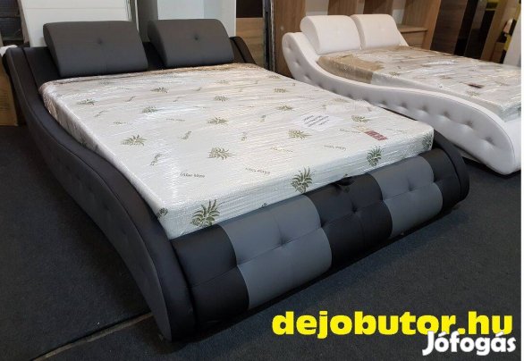 Sportino minőségi franciaágy ágyneműtartó + rács 140x200 cm szürke