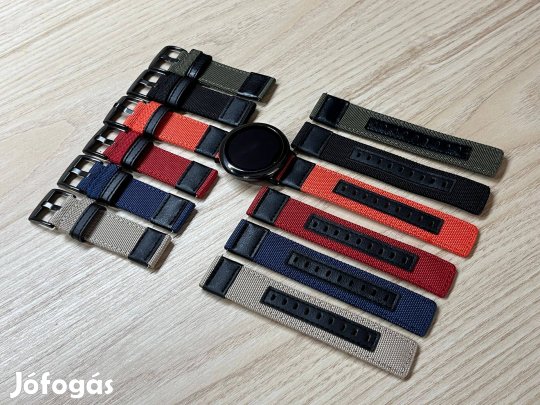 Sportos vászon-bőr óraszíj 20mm-es órához