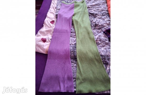 Springfield női kötött lila/zöld leggings M, új