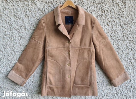 St. barna női Tom Tailor velúr képzetű bundás kabát L méretre