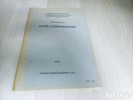 Stádinger Ferenc : Hajók csőrendszerei 1978