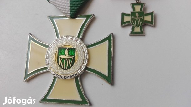 Stájer Érdemkereszt Régi Osztrák kitüntetés miniatűrrel