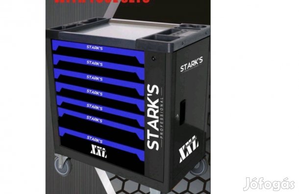 Starks XXL szerszámos kocsi 7 fiókos 258db szerszámmal nyomatékkulc
