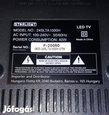 Starlight 24Slta1000H LED LCD tv hibás törött alkatrésznek