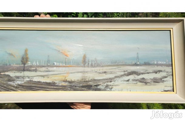 Stéhlik János "Szeged felé" festmény