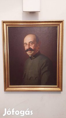 Stein János olaj-vászon festmény Borbély Rezső portréja