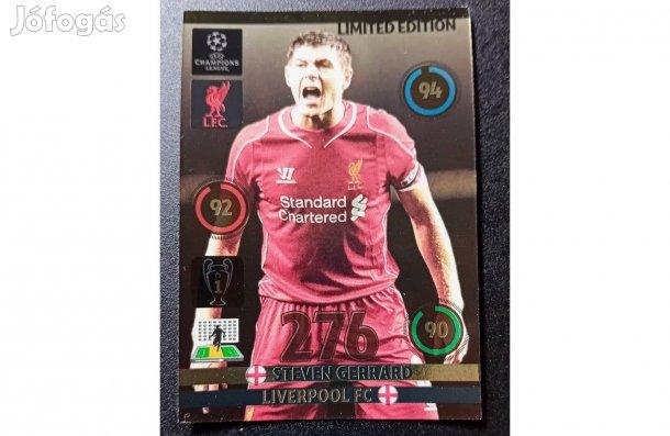 Steven Gerrard Liverpool Limited focis kártya Panini 2014-15
