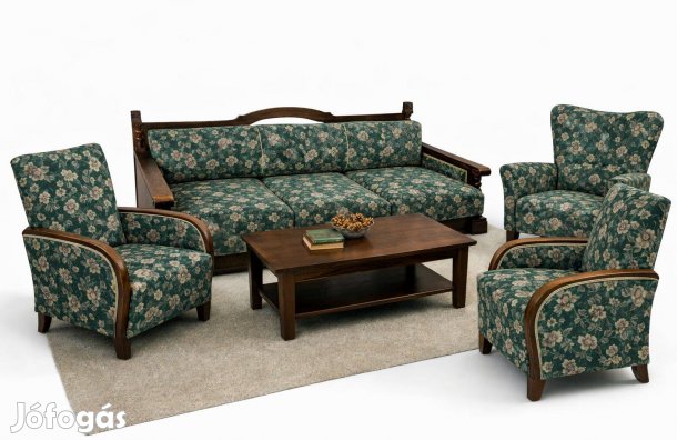 Stílusos, klasszikus ülőgarnitúra eladó 3 fotel + 1 kanapé (heverő)