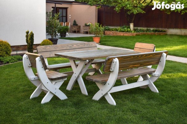 Stílusos, robusztus kerti garnitúra 8 személyre