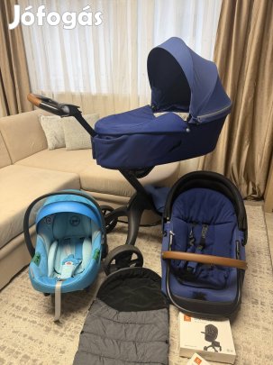 Stokke Xplory X Royal Blue 3:1 cybex hordozóval