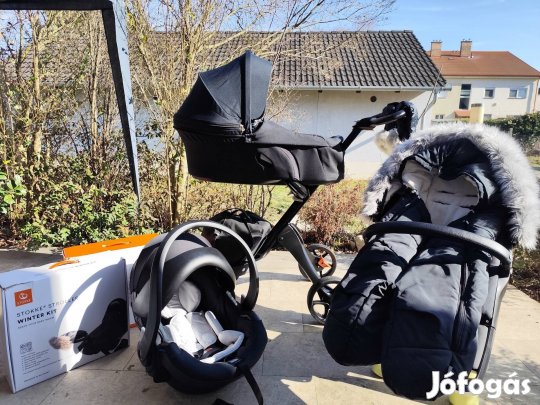 Stokke Xplory v6 Black 3:1 babakocsi,sok tartozékkal 
