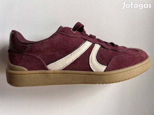 Stradivarius bőr cipő bordó 36 méret