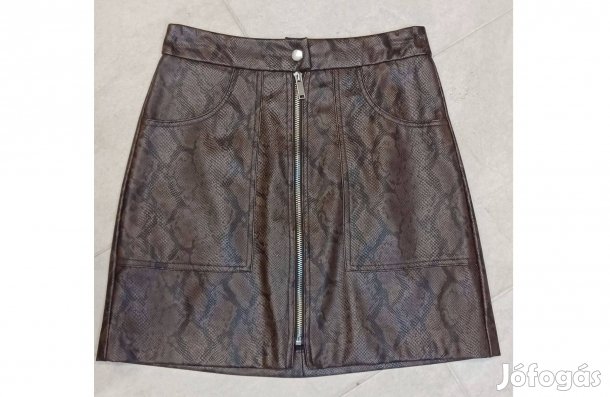 Stradivarius kígyóbőrmintás miniszoknya, XS