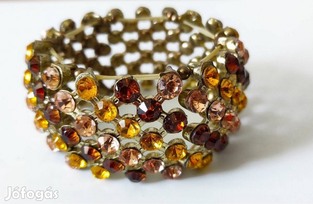 Strasszköves Karkötő, széles, rugalmas