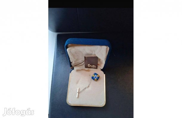 Stratton England aranyozott vintage nyakkendő gomb